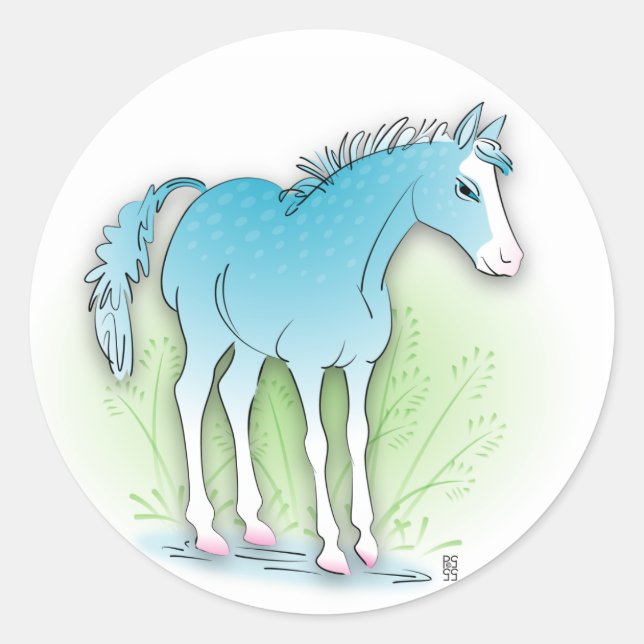 Adesivo cavalo azul (Frente)