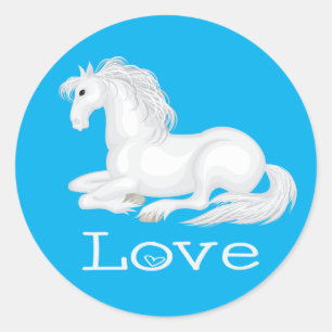 Adesivo Cavalo Branco Fofo Cavalos Equestres Amam Cowgirl