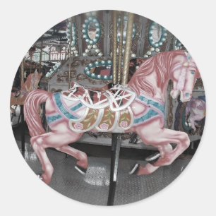 Adesivo Cavalo carrossel rosa