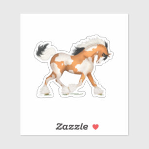 Adesivo Cavalo Cigano Golden Pinto Overo Equestre