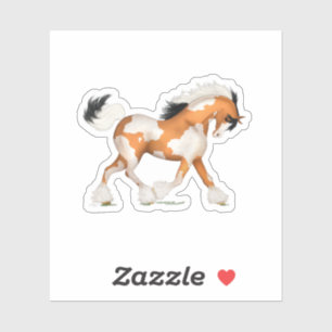 Adesivo Cavalo Cigano Golden Pinto Overo Equestre