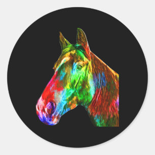 Adesivo Cavalo Colorido Horse-back Andando Sobre Artsy Ho