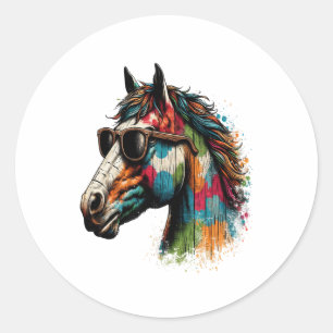 Adesivo Cavalo Colorido Ocidental retrô Vintage