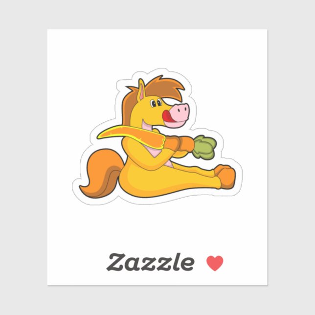 Adesivo Cavalo com Cenoura (Folha)