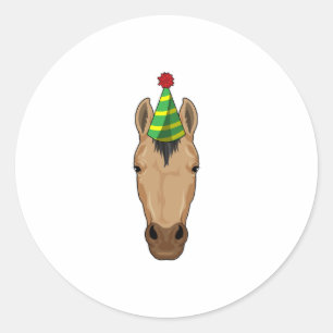Adesivo Cavalo com chapéu de festa