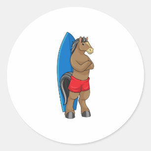 Adesivo Cavalo como Surfer com Surfboard