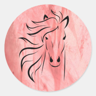 Adesivo Cavalo Crina Selvagem Framboesa 