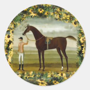 Adesivo Cavalo de corrida e vinheta de jóquei