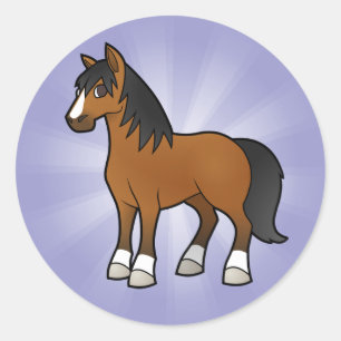 Adesivo Cavalo de desenho animado
