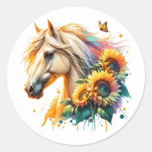 Adesivo Cavalo de girassol
