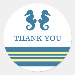 Adesivo Cavalo de Mar Amarelo Azul - Obrigado, Stickers