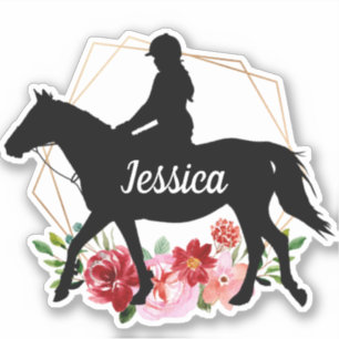 Adesivo Cavalo de nome personalizado Silhouette Equestrian