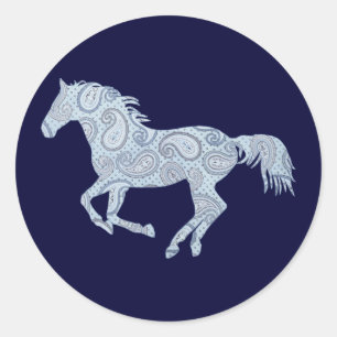 Adesivo Cavalo de Paisley Azul