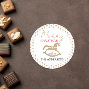 Adesivo Cavalo de Pedra de Natal de Madeira