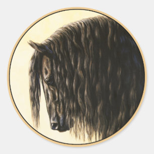 Adesivo Cavalo de Rascunho Friésio Preto
