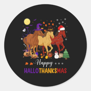 Adesivo Cavalo Dia das Bruxas Ação de Graças Natal Feliz O