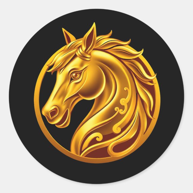 Adesivo Cavalo Dourado (Frente)
