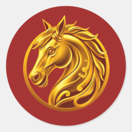 Adesivo Cavalo Dourado Chinês de 2026
