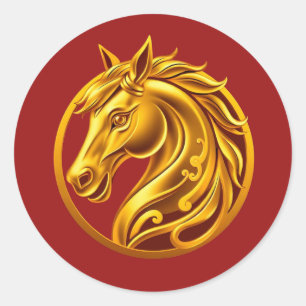 Adesivo Cavalo Dourado Chinês de 2026