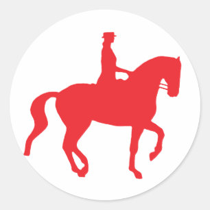 Adesivo Cavalo e cavaleiro do adestramento de Piaffe (red)