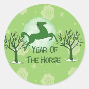 Adesivo Cavalo e lua verdes