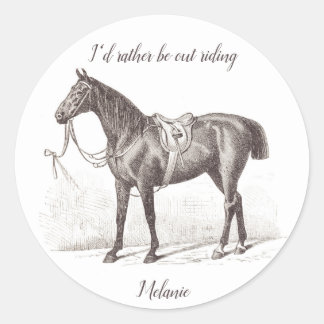 Adesivo Cavalo equestre retro engraçado