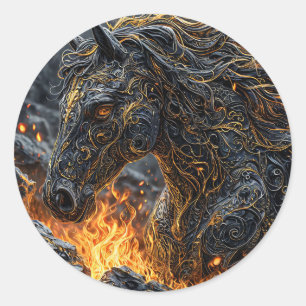 Adesivo Cavalo Fantasia de Garanhão Fiery Desenho de Arte