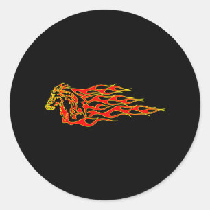 Adesivo Cavalo flamejante preto do mustang