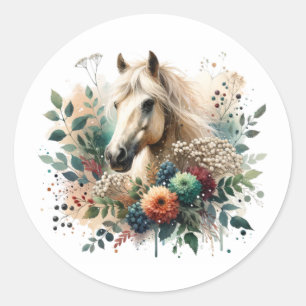Adesivo Cavalo Floral