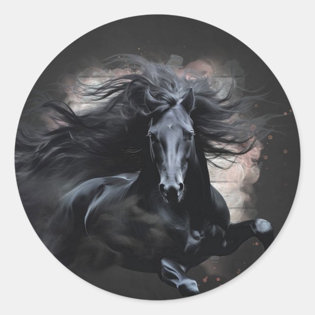 Adesivo Cavalo Frísio Preto (Frente)
