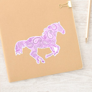 Adesivo Cavalo Galopante de Paisley Roxo