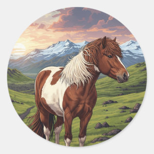 Adesivo Cavalo islandês na Islândia Viagem