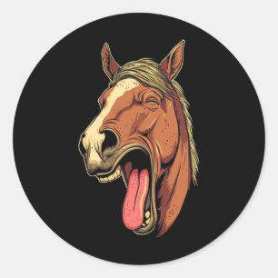 Adesivo Cavalo legal Mostrando Cavalos De Língua Que Andam