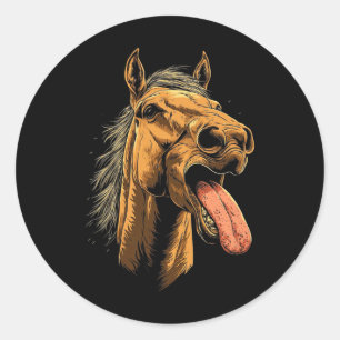 Adesivo Cavalo legal Mostrando Cavalos De Língua Que Andam
