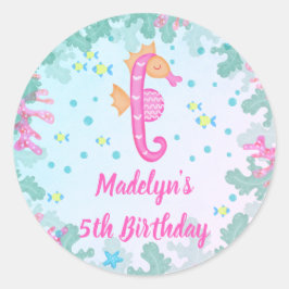 Adesivo Cavalo-marinho Sob O Aniversário Do Mar