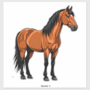 Adesivo Cavalo Marrom Elegante