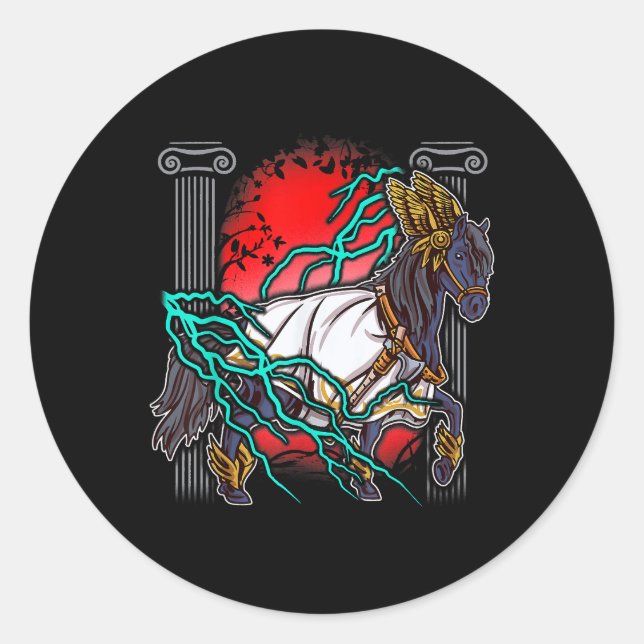 Adesivo Cavalo Mitos Gregos Zeus Deuses Antigos Equine Lig (Frente)