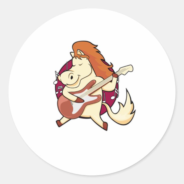 Adesivo Cavalo na Música com Violão (Frente)