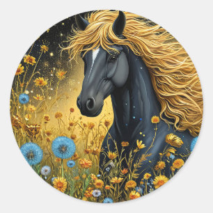 Adesivo Cavalo Negro para Amantes de Animais & Presente