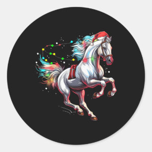Adesivo Cavalo Papai Noel Arte Natal Cavalgando Vestido