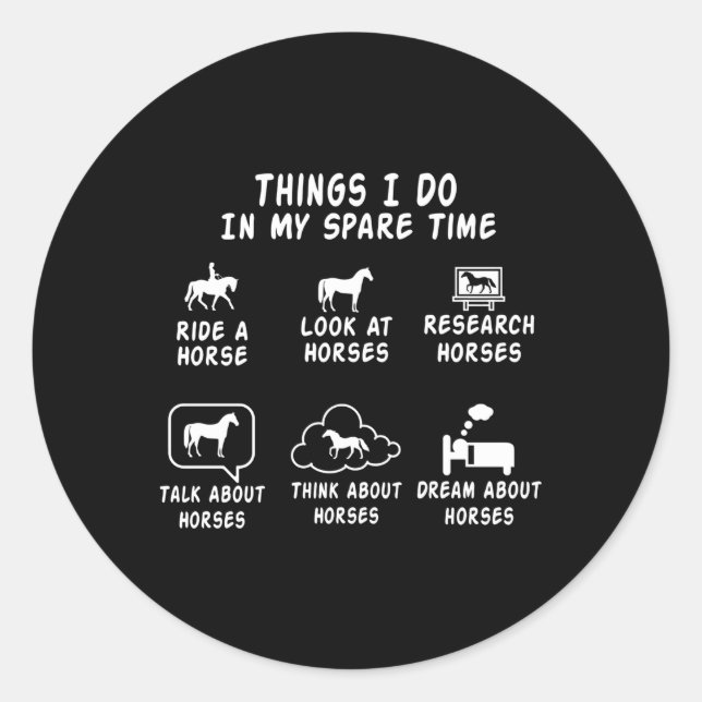 Adesivo Cavalo Para Coisas De Cavalo Que Faço No Meu Tempo (Frente)