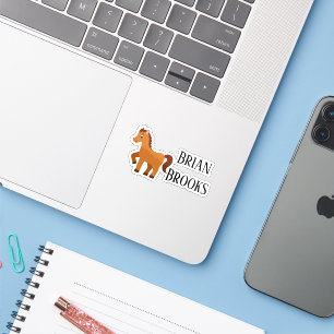 Adesivo Cavalo pequeno fofo com nome personalizado