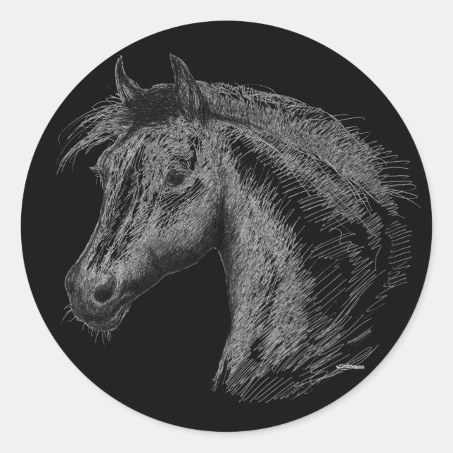 Adesivo Cavalo: Preto (Frente)