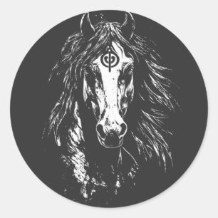 Adesivo Cavalo Preto e Branco – Elegante Equestre De