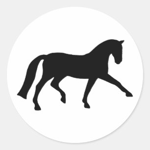 Adesivo Cavalo prolongado do adestramento do trote (preto)