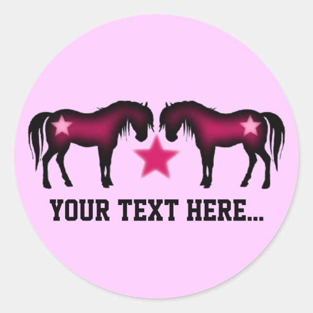 Adesivo Cavalo Rosa Girassol Personalizado (Frente)