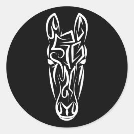 Adesivo Cavalo Tribal Negro e Branco