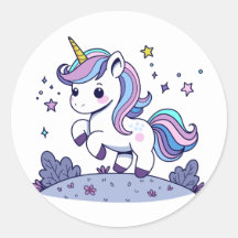 Cavalo Unicórnio Chibi Roxo Azul Rosa