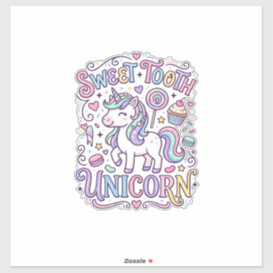 Adesivo Cavalo Unicórnio Dente Doce Unicórnio Original Mer