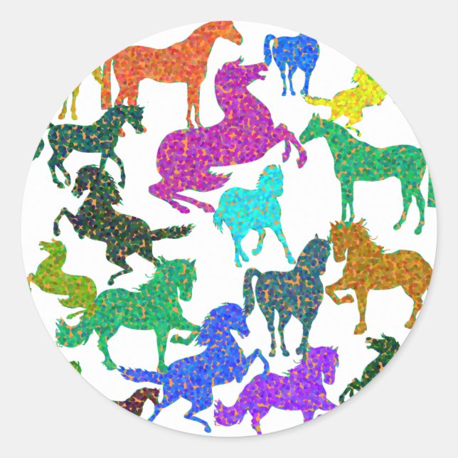 Adesivo Cavalos Arco-Íris - "Dotty sobre Cavalos!" (Frente)